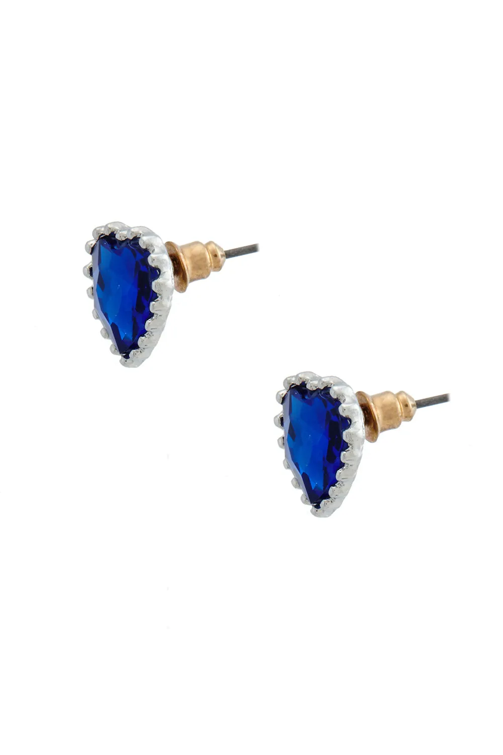 Faux Sapphire Gemstone Heart Earrings