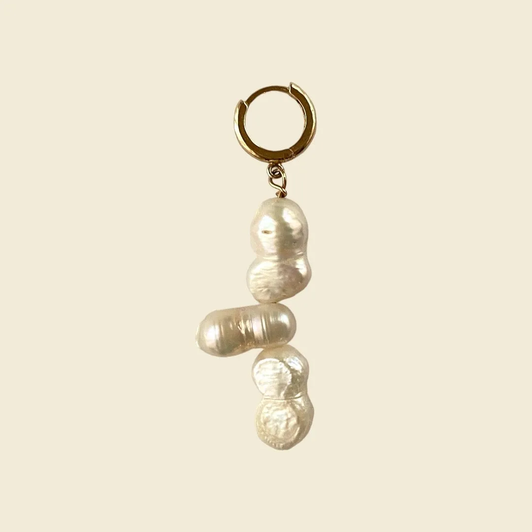 Felice 14k Gold Pearl Charm Earrings