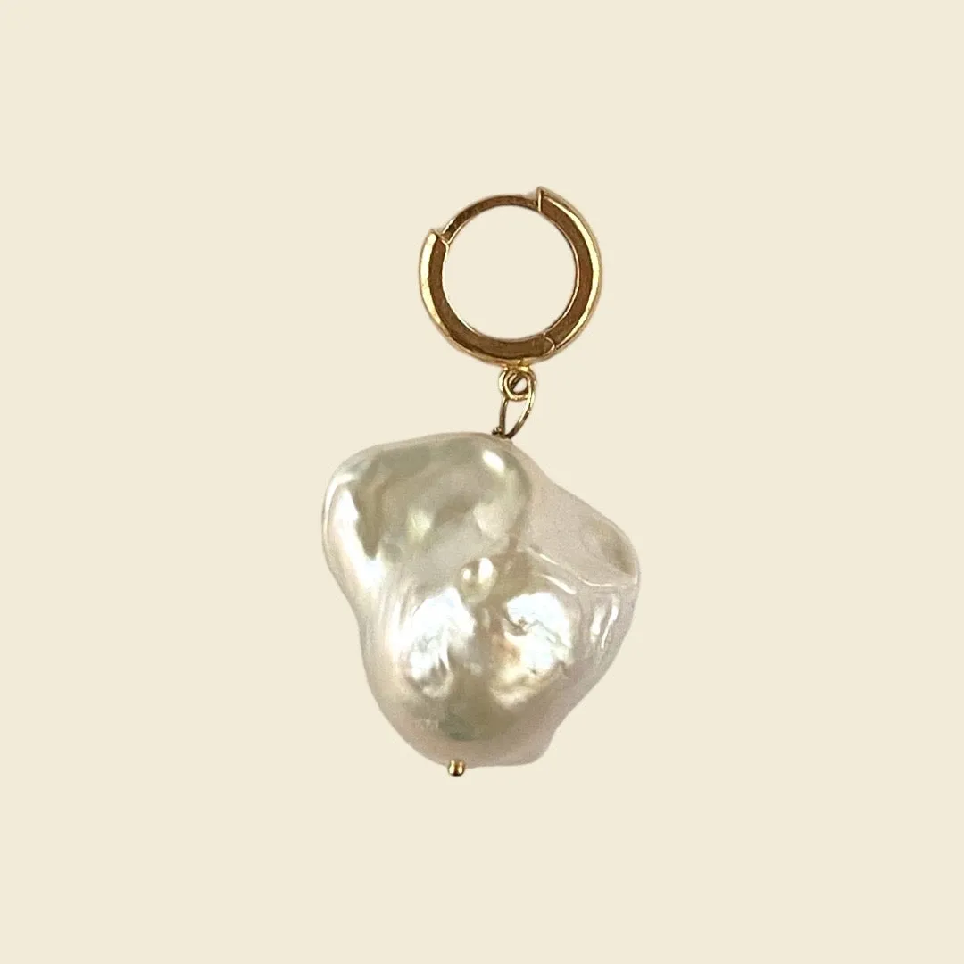 Felice 14k Gold Pearl Charm Earrings