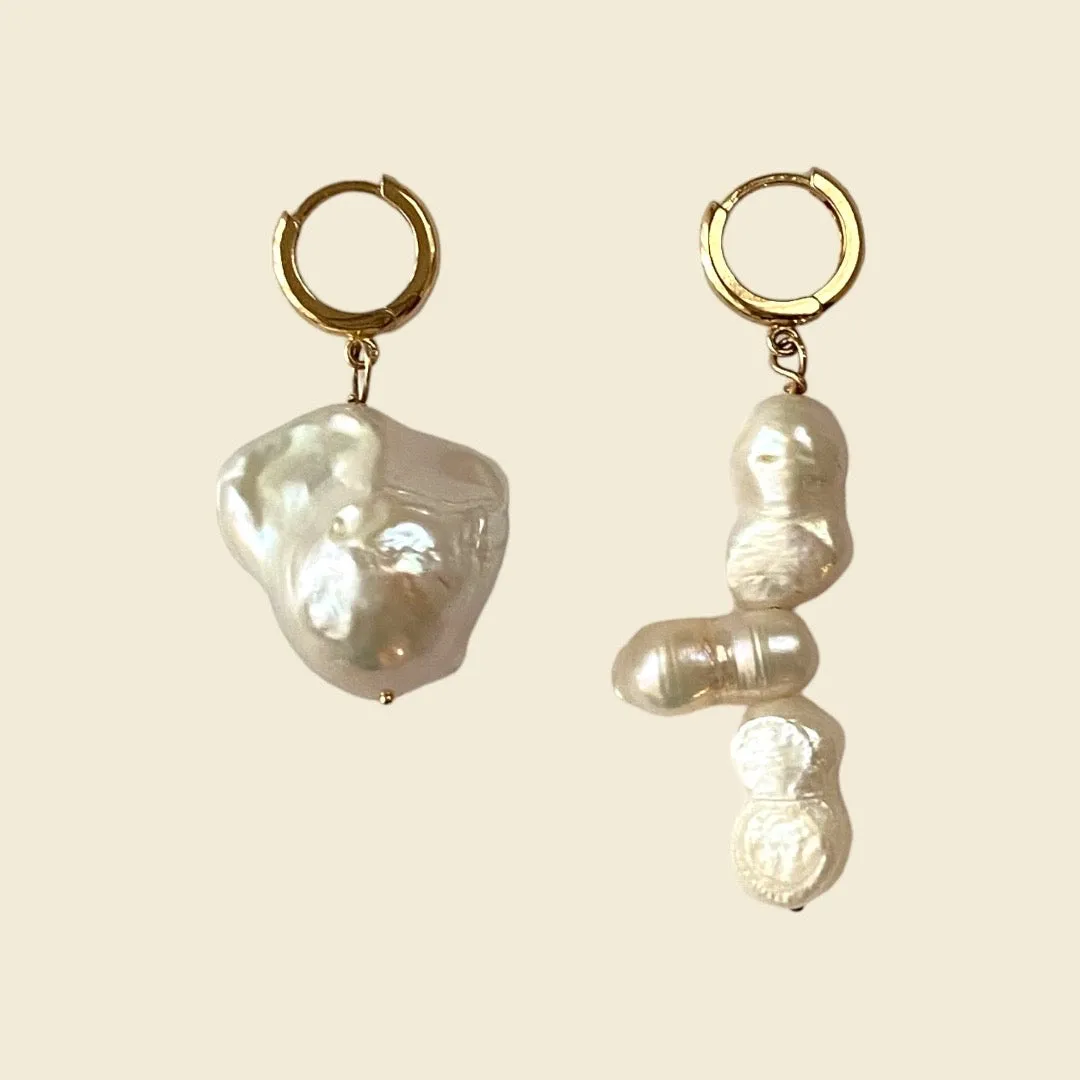 Felice 14k Gold Pearl Charm Earrings