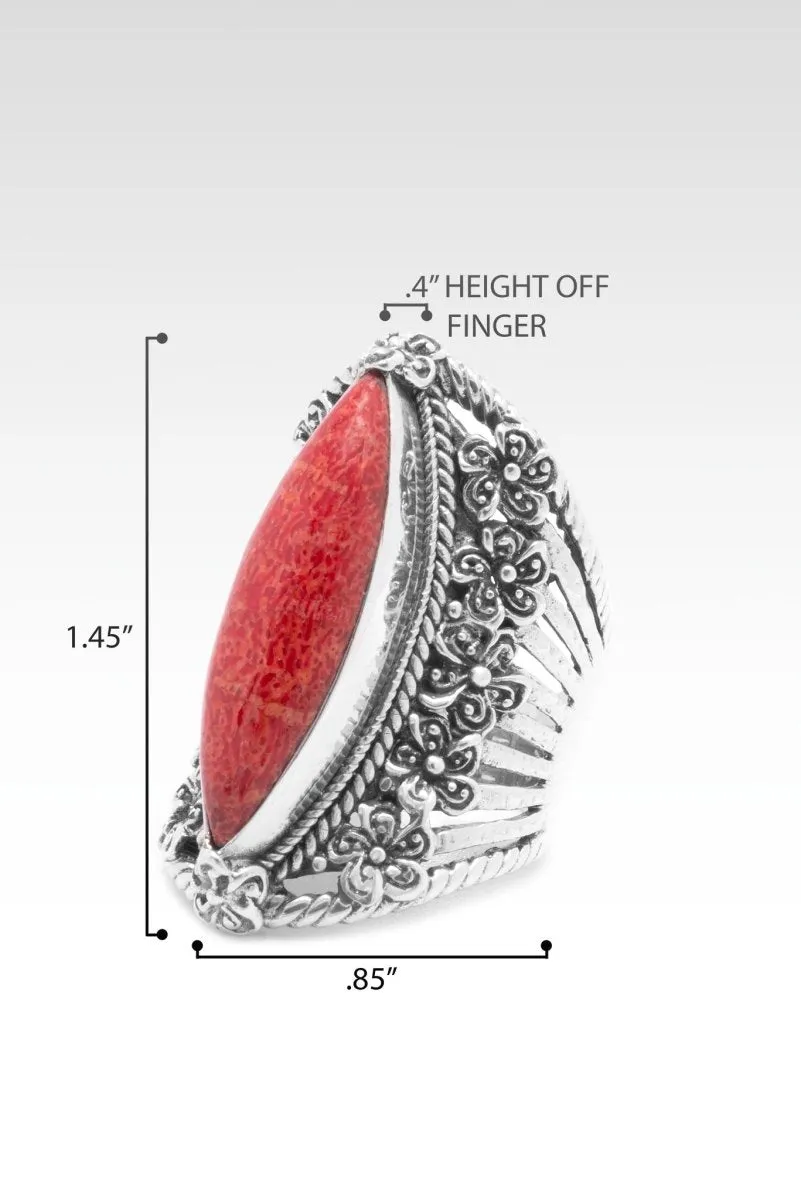 Flourishing Faith Ring™ in Red Sponge Coral