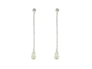 Fronay Collection Peridot CZ Briolette Earrings: Sterling Silver