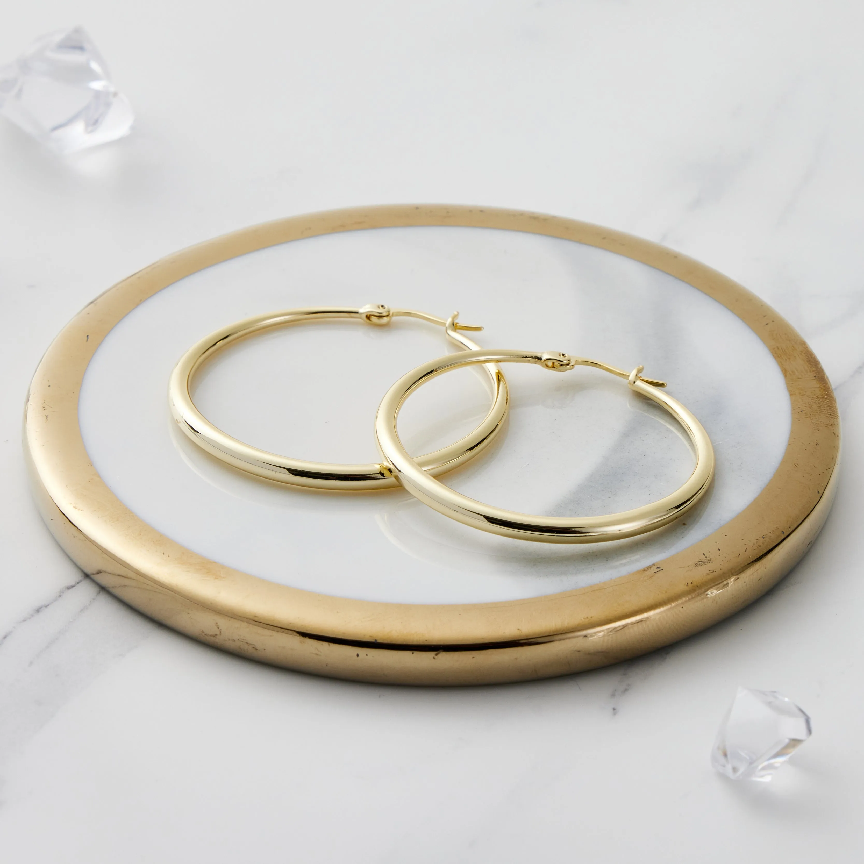 Gold Plated 40mm Hoop Earrings