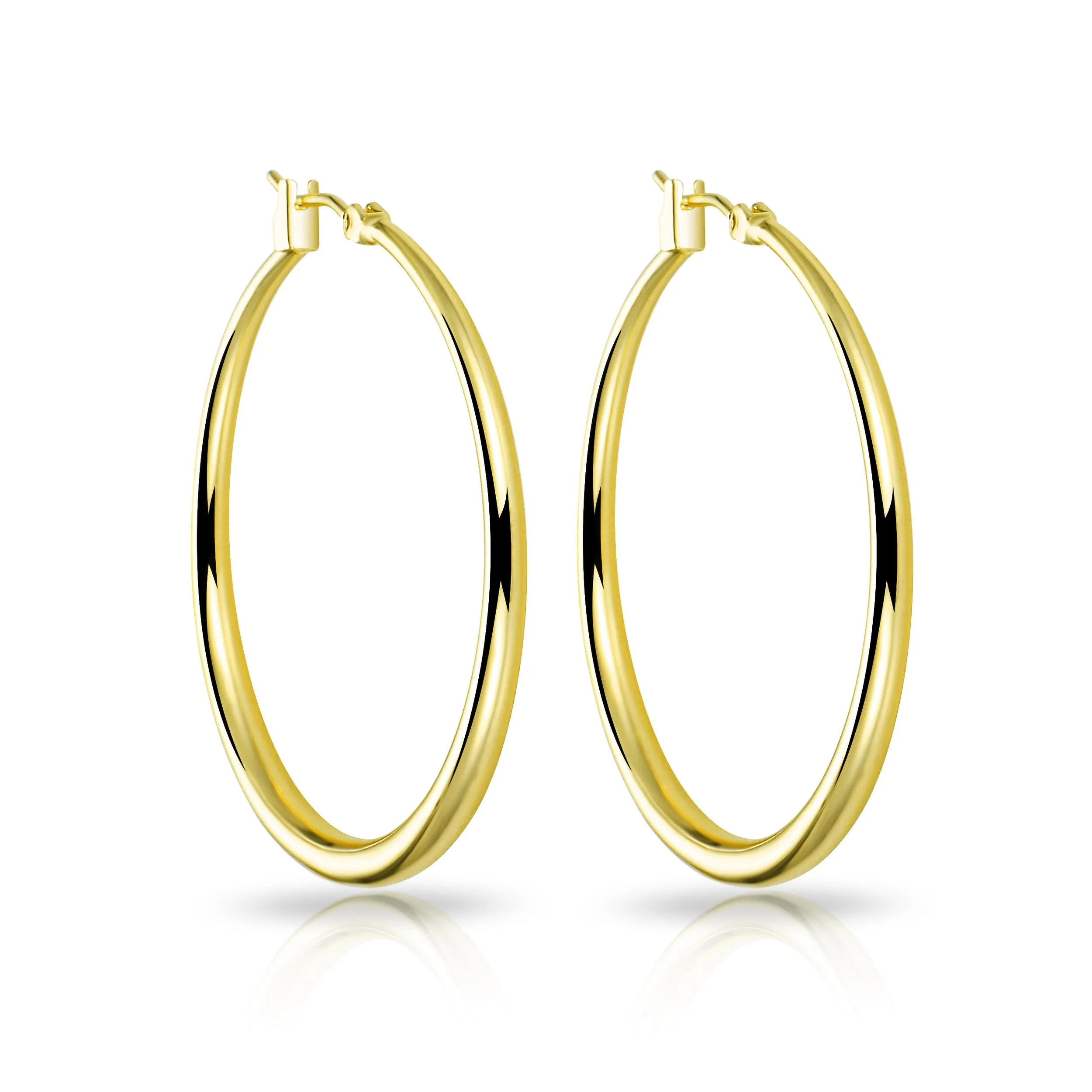 Gold Plated 40mm Hoop Earrings