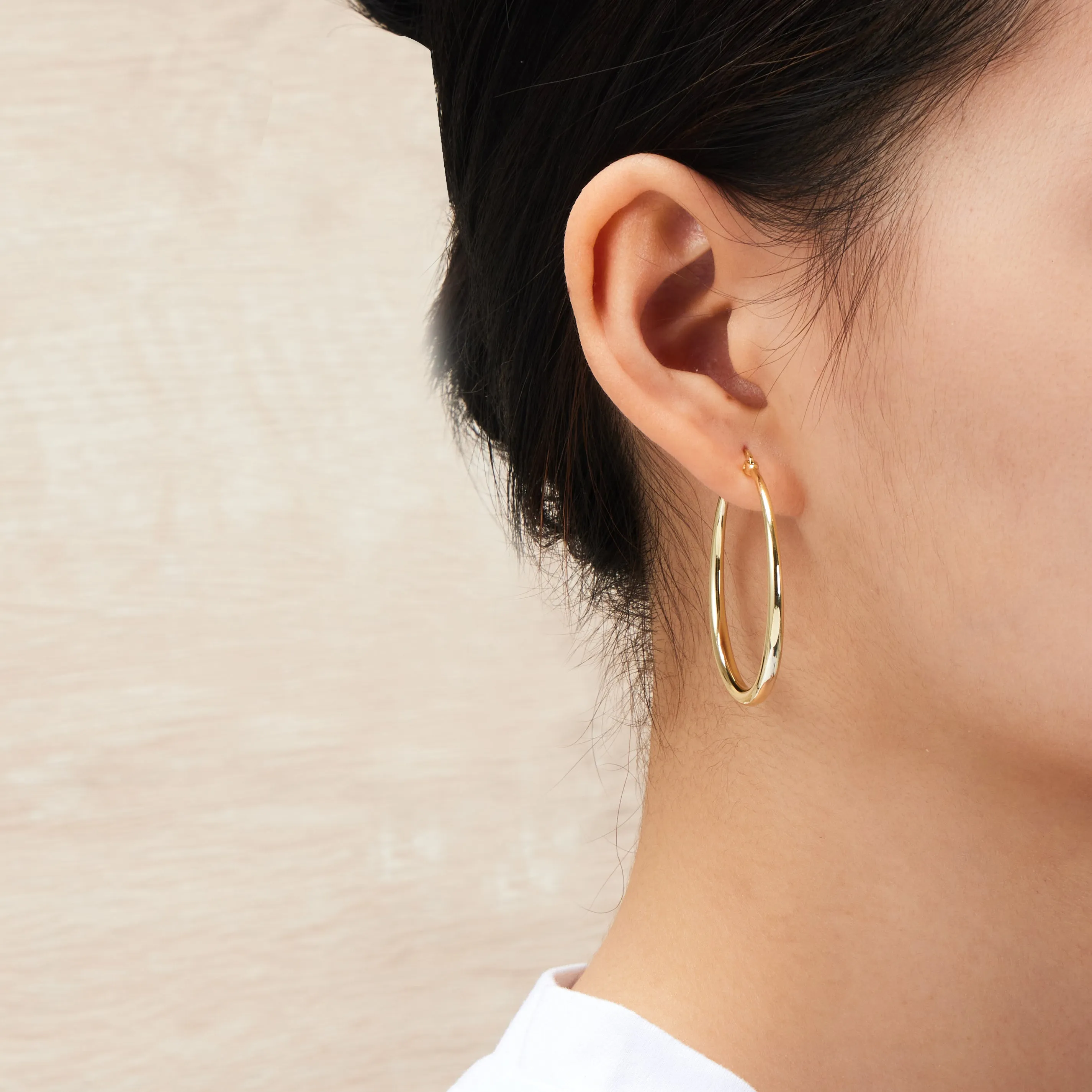 Gold Plated 40mm Hoop Earrings