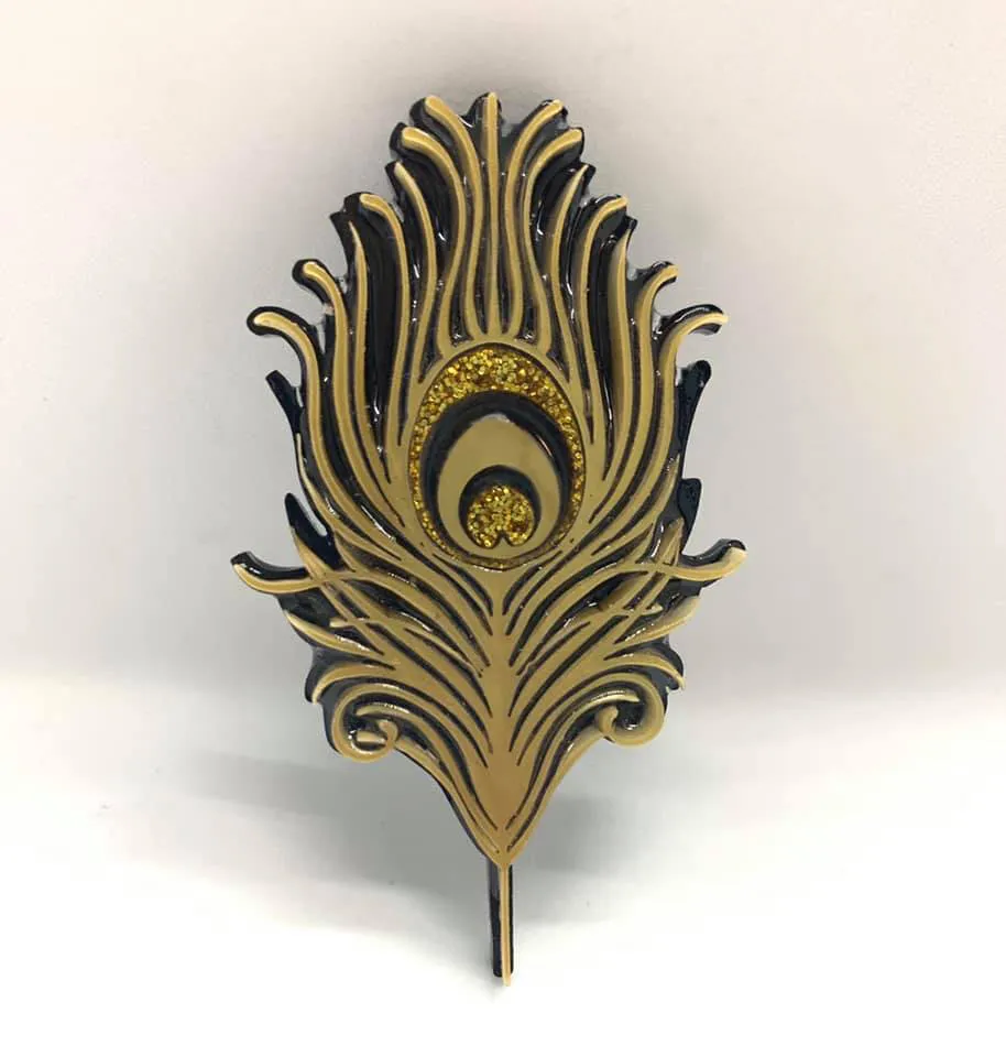 Golden Feather - Brooch