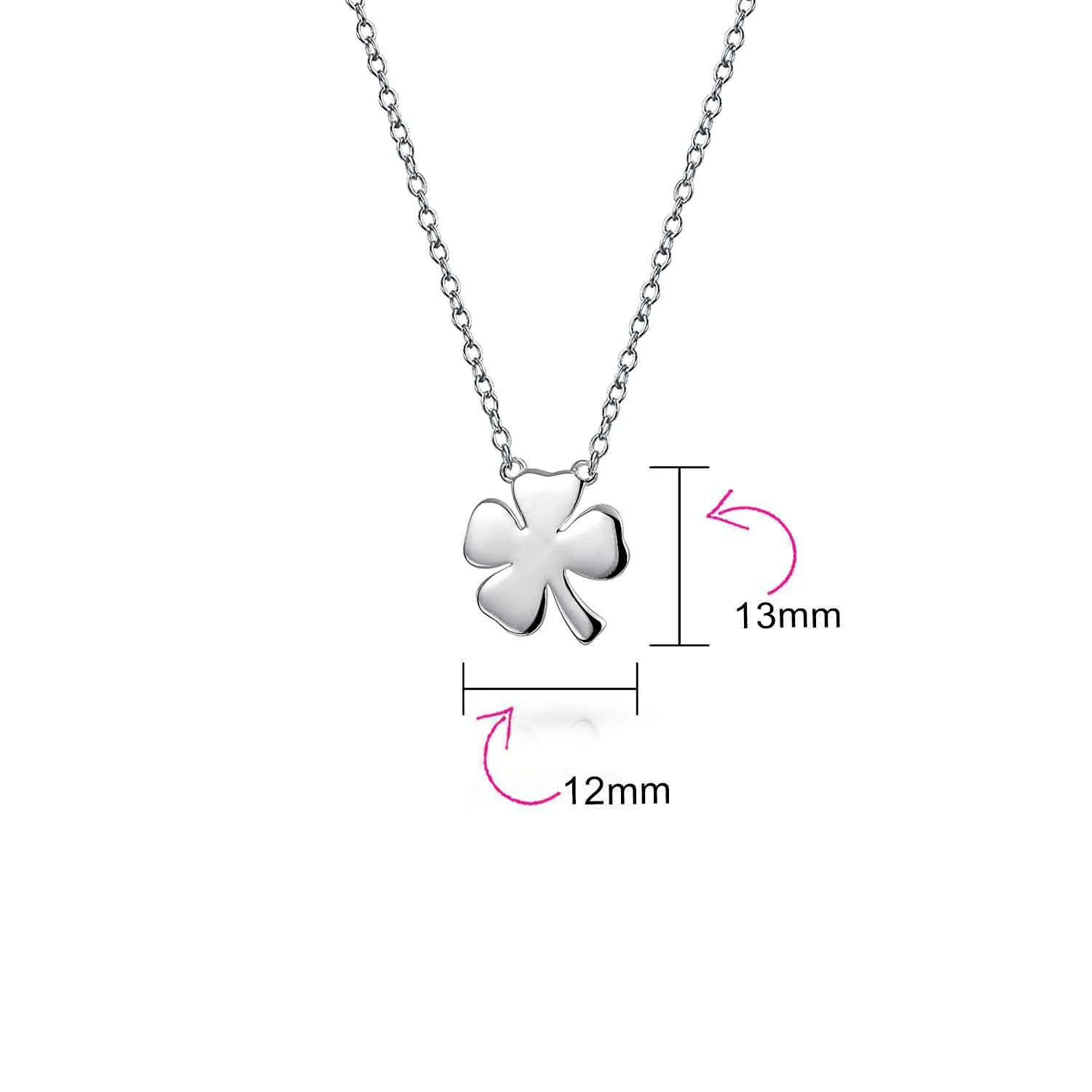 Good Luck Flower Hearts Clover Stud Earrings Pendant Necklace Sterling Silver