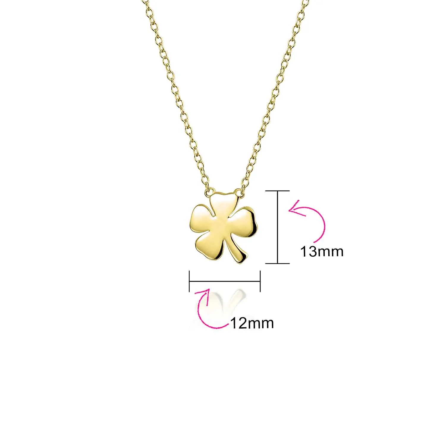 Good Luck Flower Hearts Clover Stud Earrings Pendant Necklace Sterling Silver