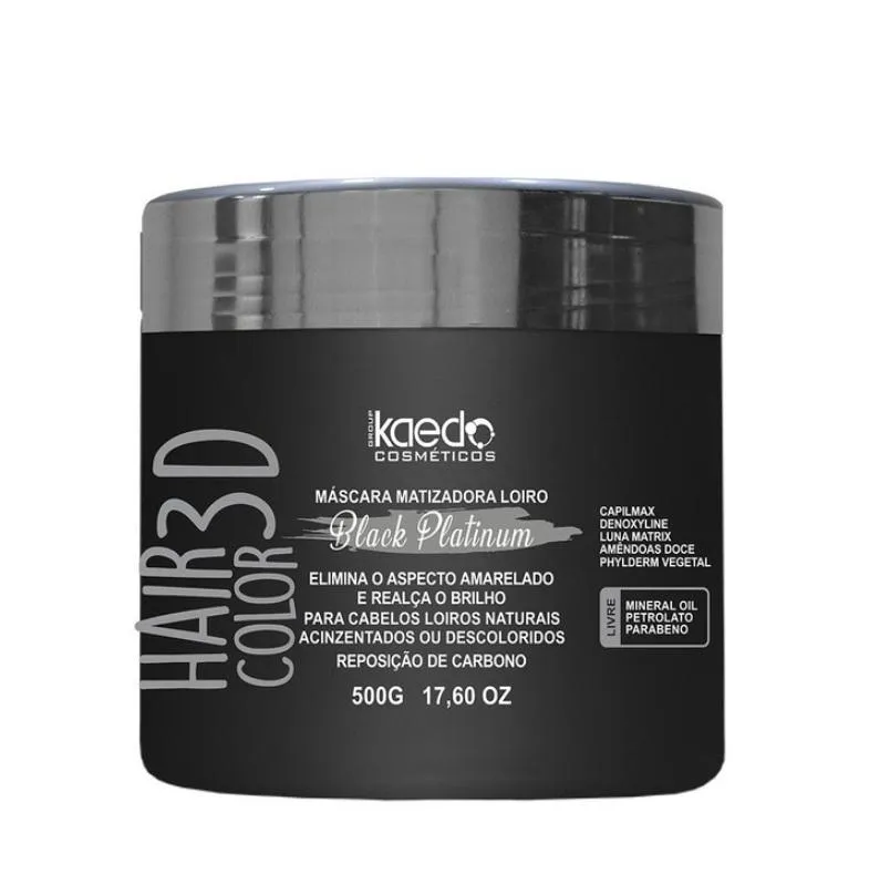 Hair Color 3D Black Platinum Blond Tinting Carbon Replenisher Mask 500g - Kaedo