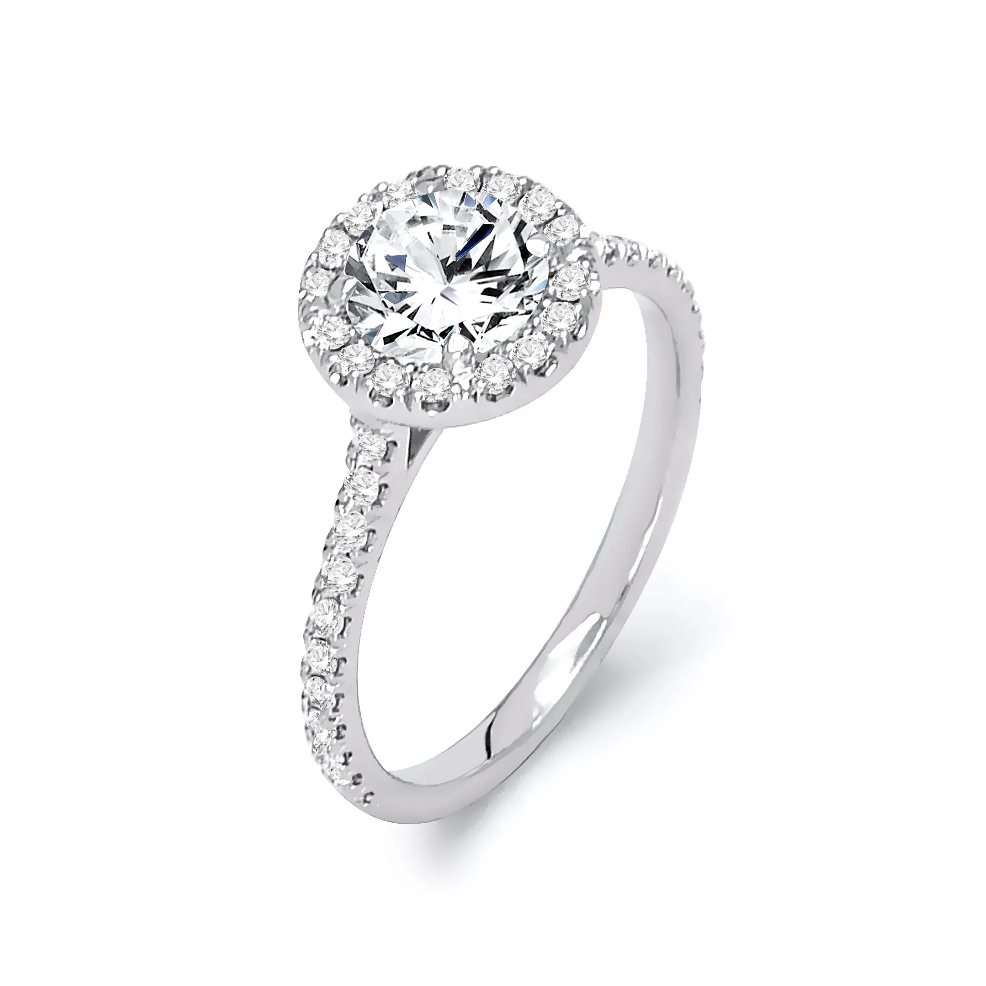 Halo Platinum Wedding Set