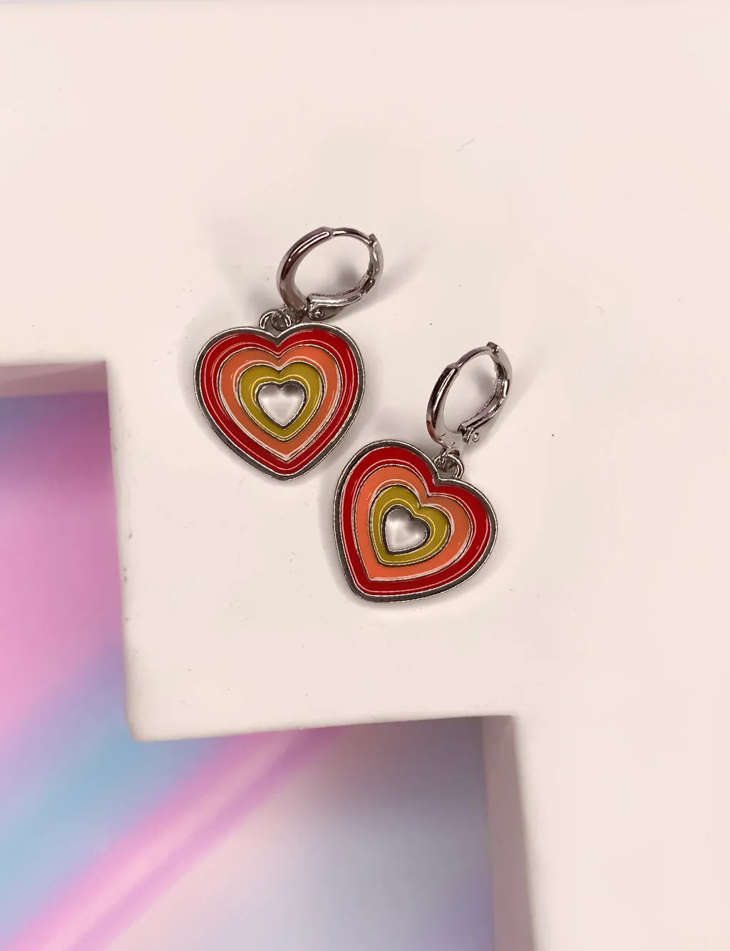 HEART MINI HOOPS - RED