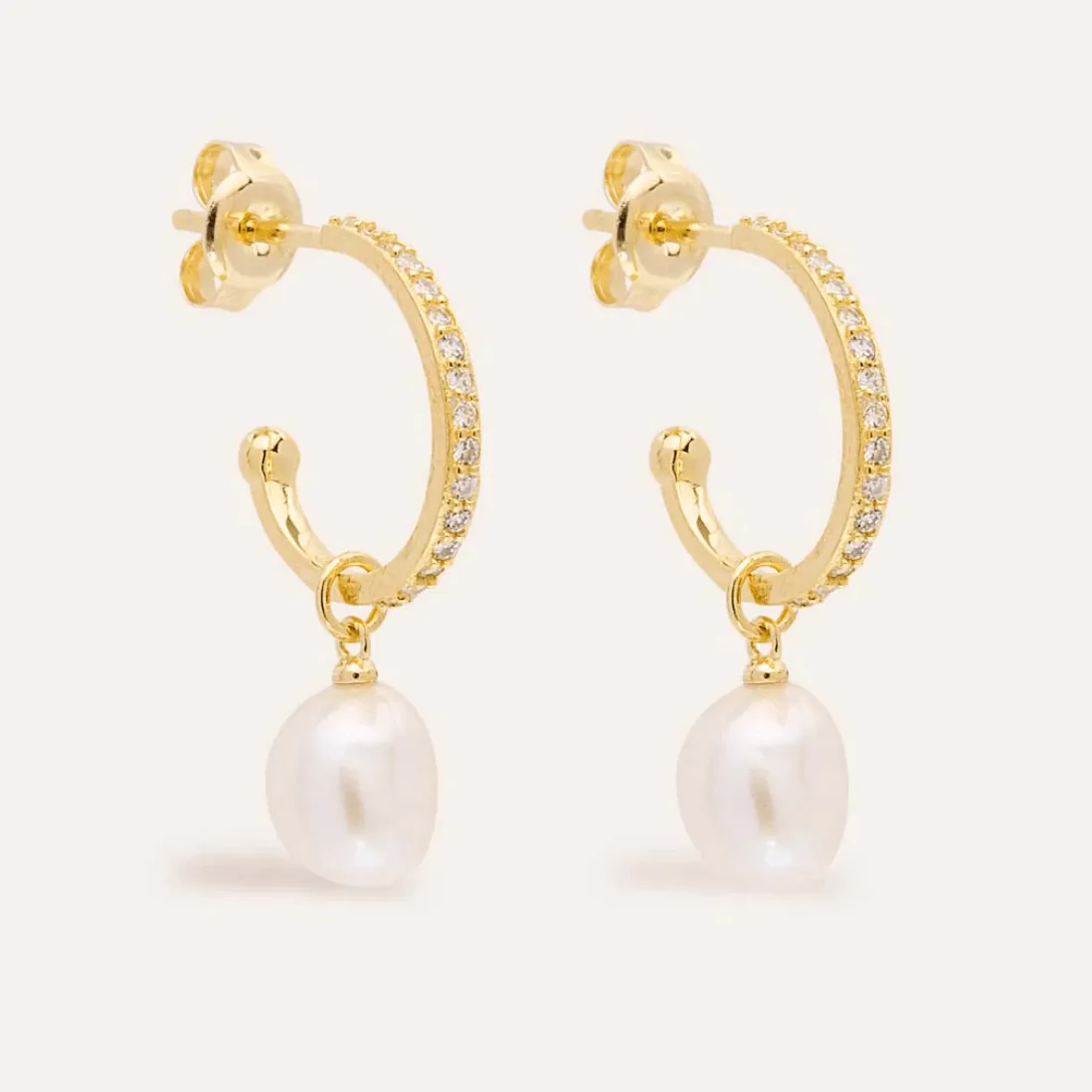 Intention of Peace Pearl Hoops