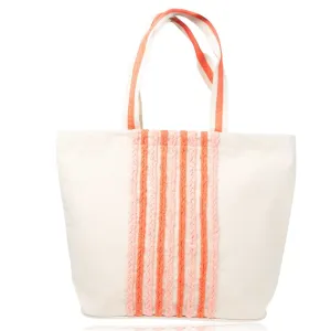 Ivory & Coral Water Resistant Tote - XL