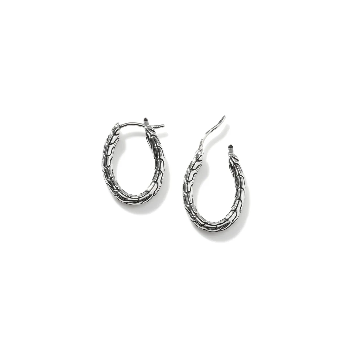 John Hardy Classic Chain Silver Hoop Earrings