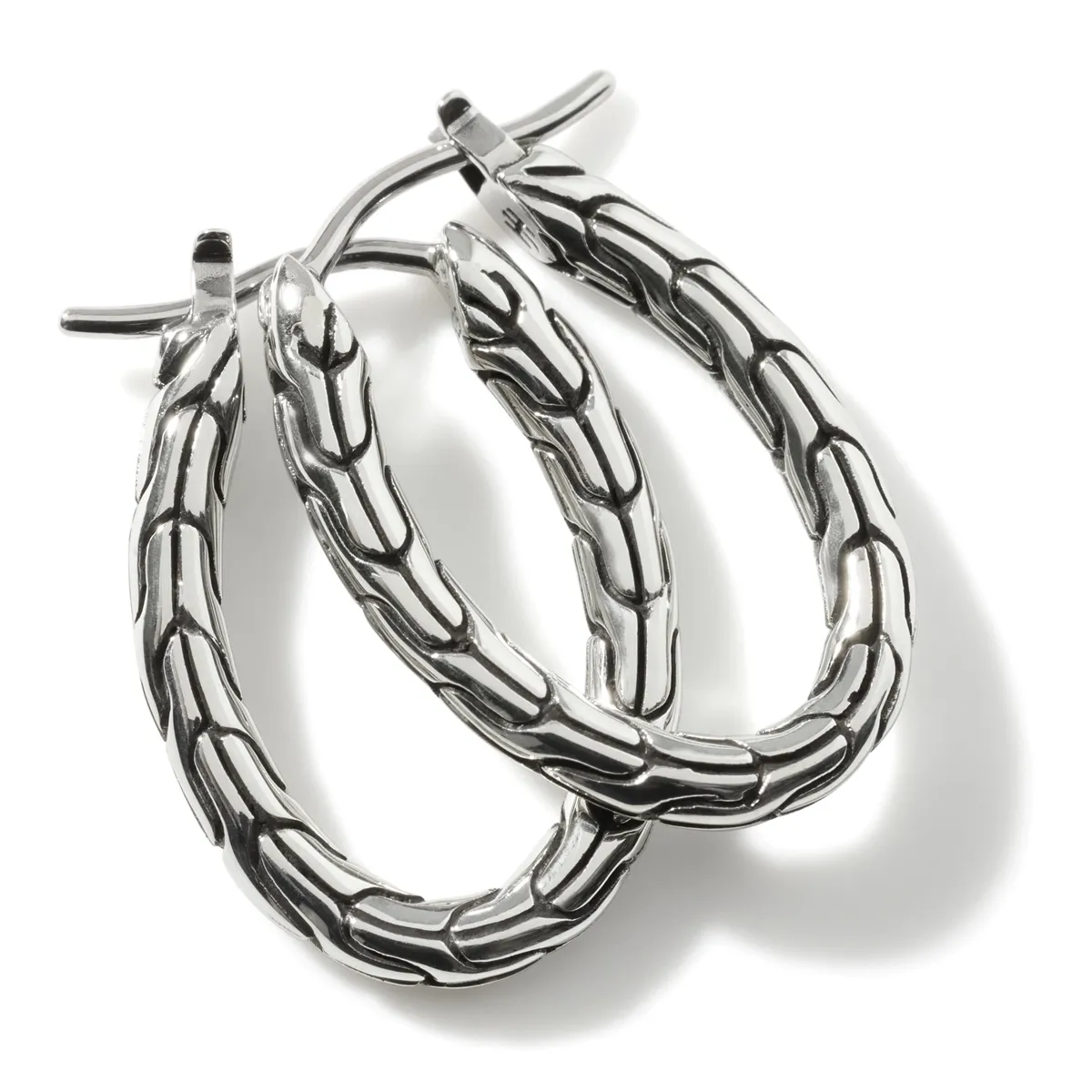 John Hardy Classic Chain Silver Hoop Earrings