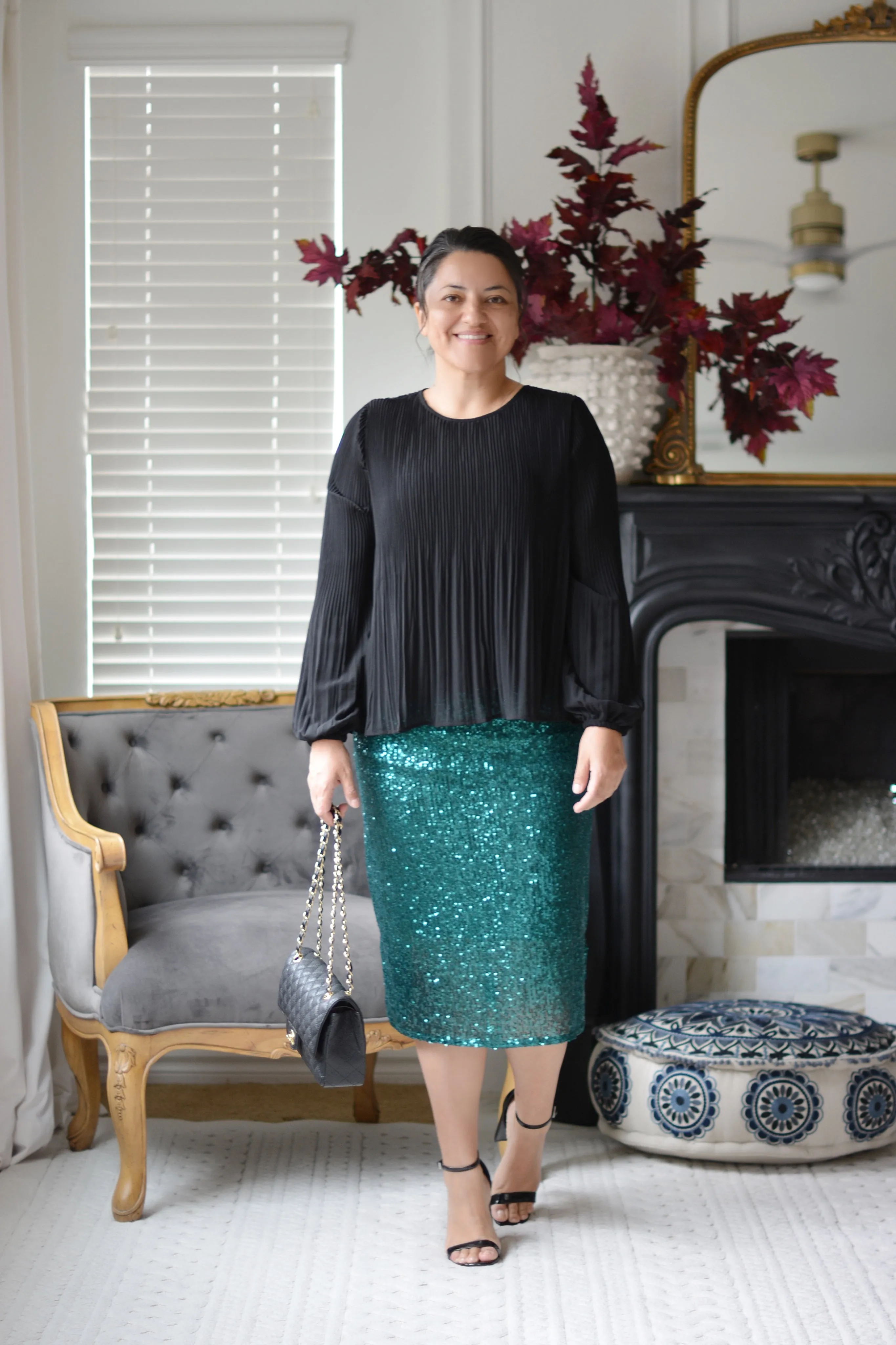 Kyllie Emerald Green Sequin Skirt