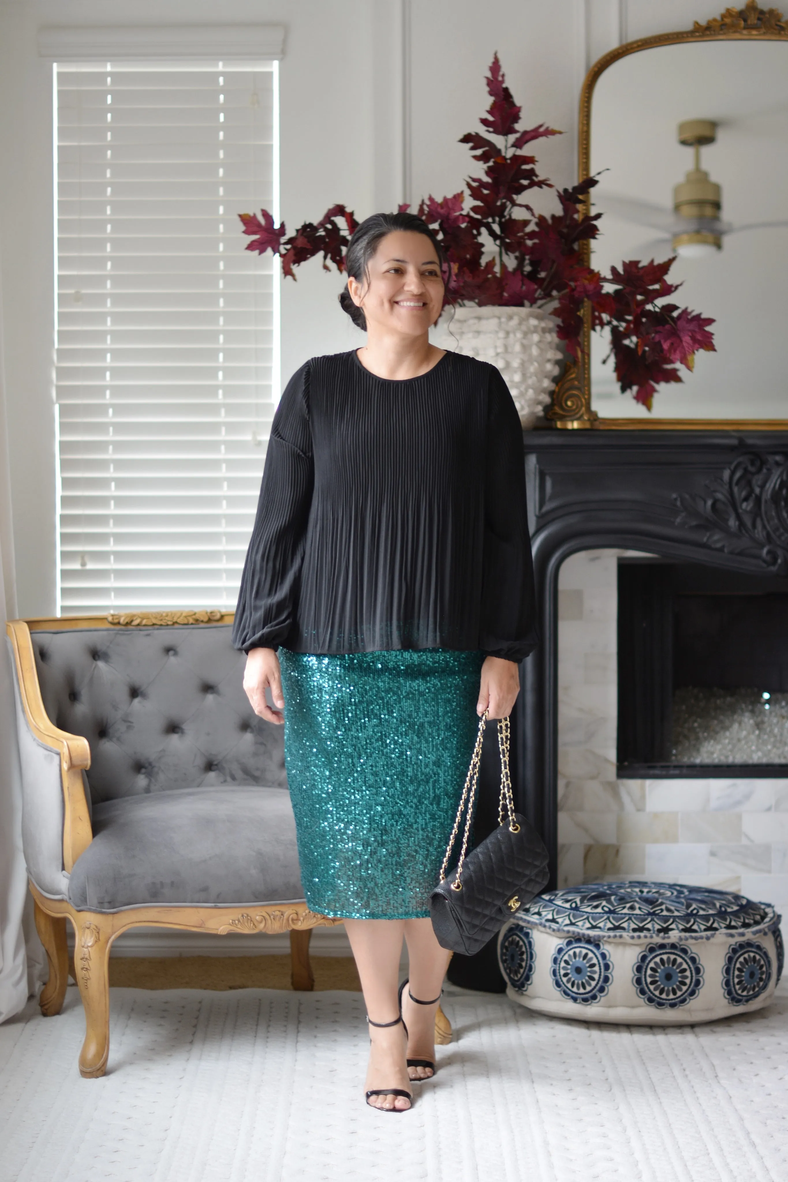 Kyllie Emerald Green Sequin Skirt