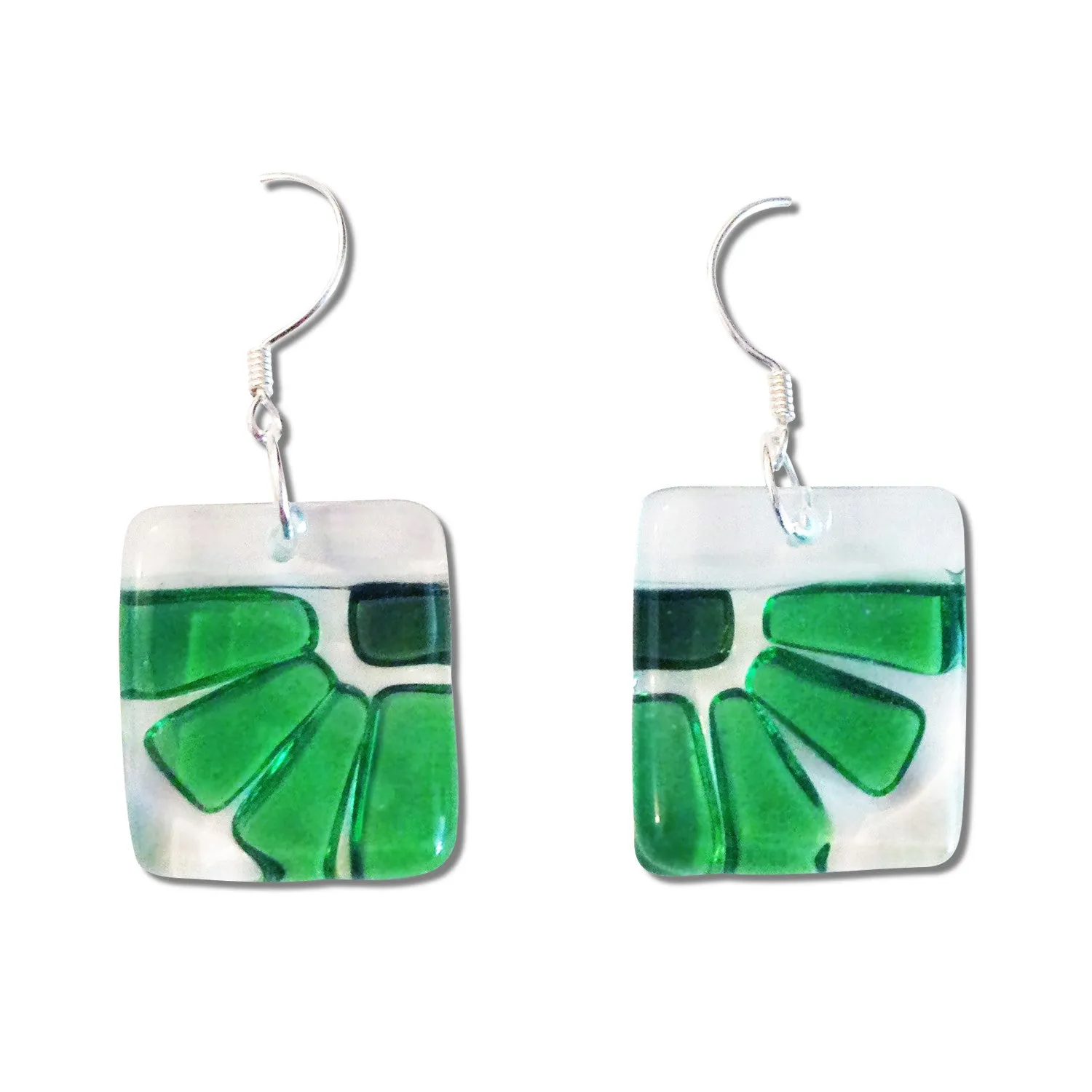 LAMA Glass Earrings - Lime Green