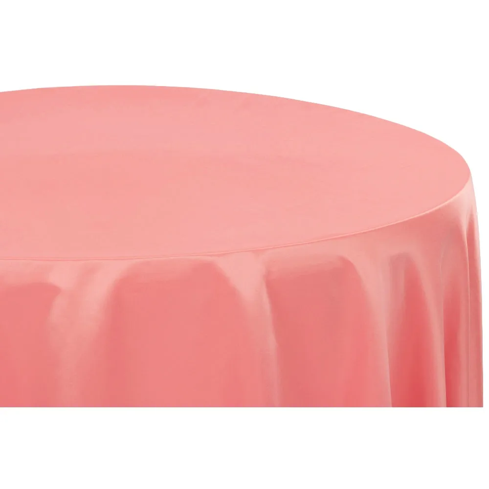 Lamour Satin 120" Round Tablecloth - Coral