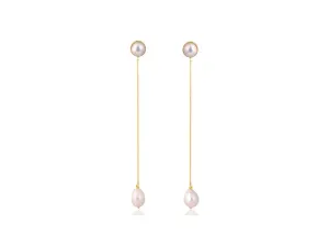 Lola Knight - Maya - Pearl Dangle Earrings - 18CT Gold