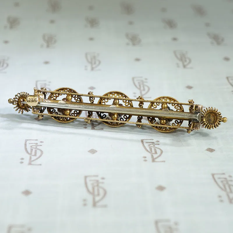 Lovely Gold and Pearl Victorian Bar Pin