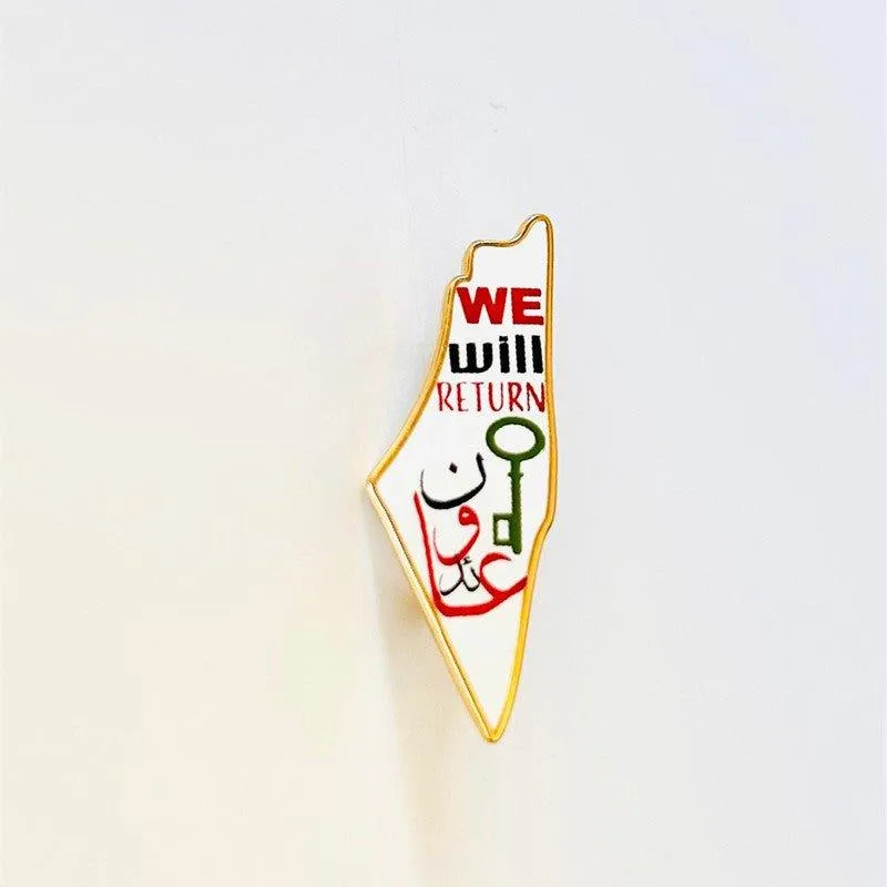 MAC103 Stainless Steel Keffiyeh Palestine Map Brooch