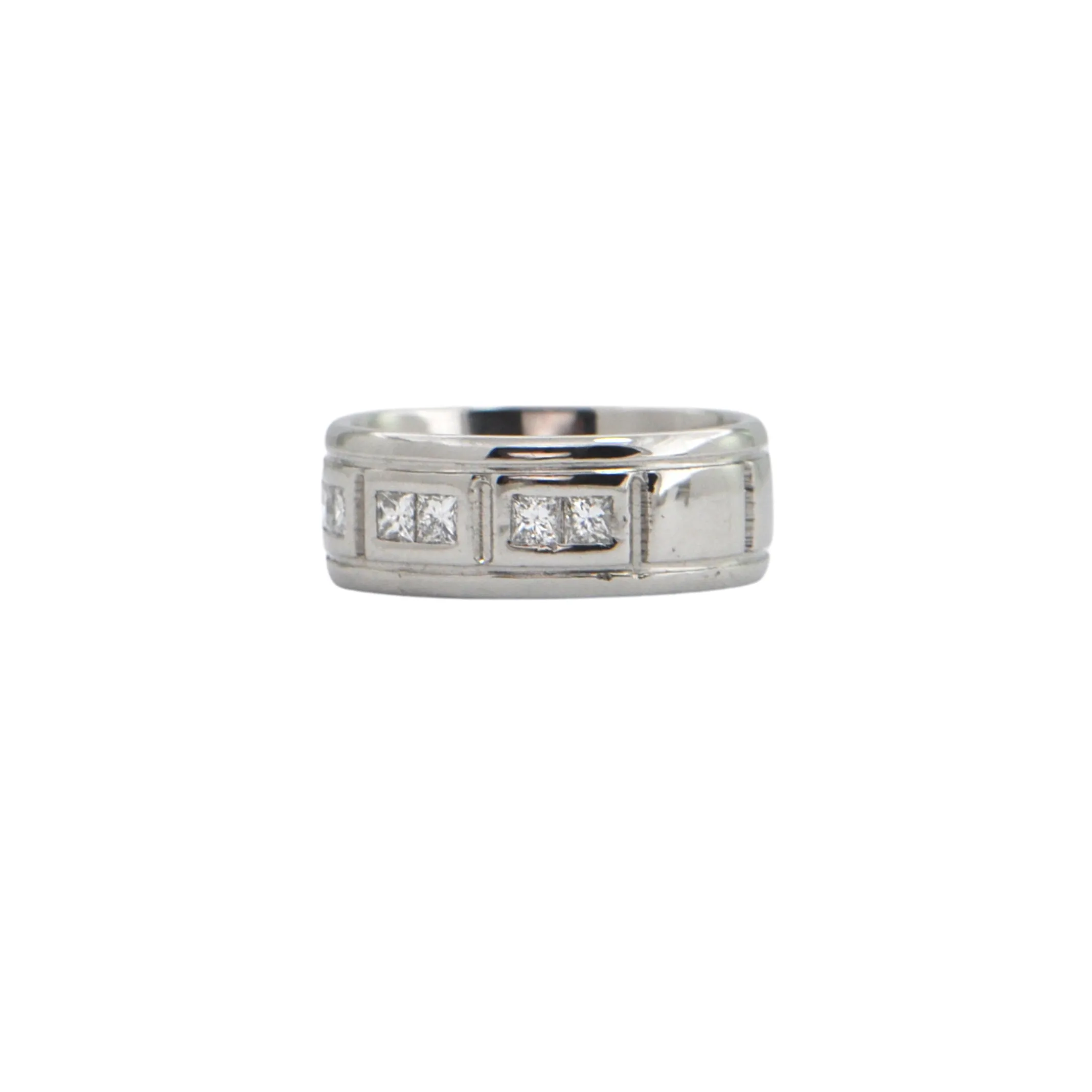 Modern 0.50CT Princess Cut Diamond Platinum Ring