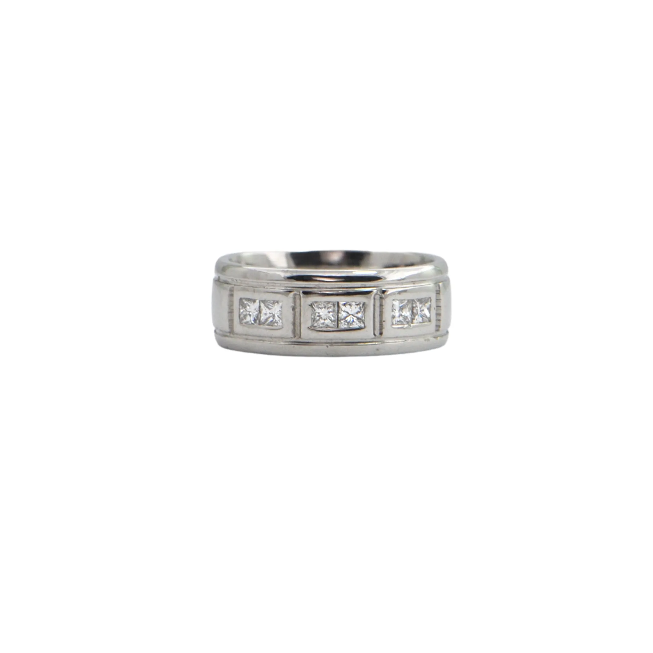 Modern 0.50CT Princess Cut Diamond Platinum Ring