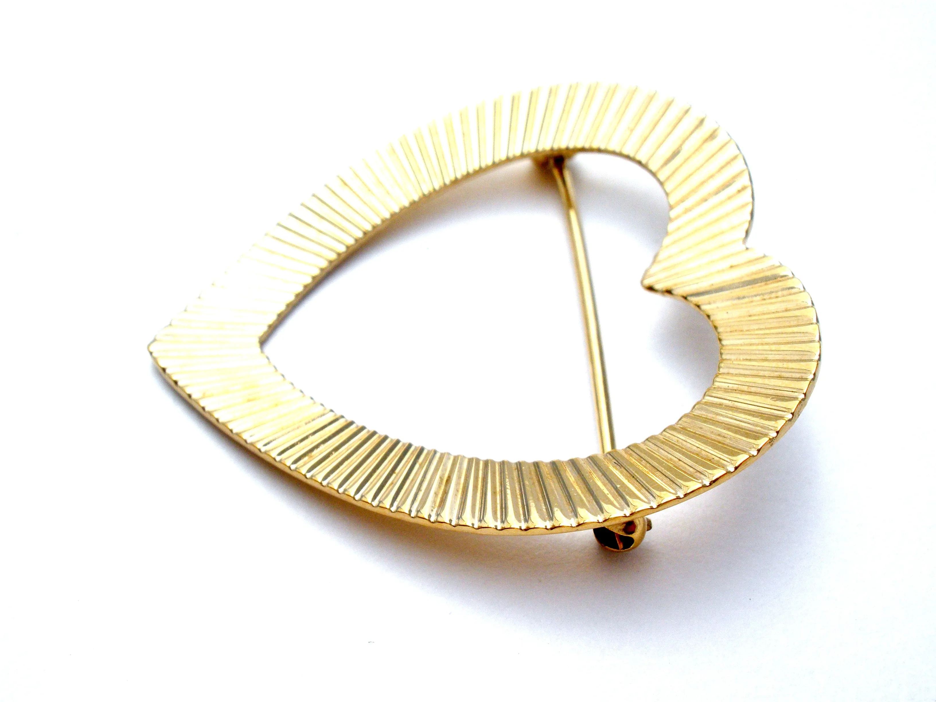 Napier Gold Over Sterling Silver Heart Pin