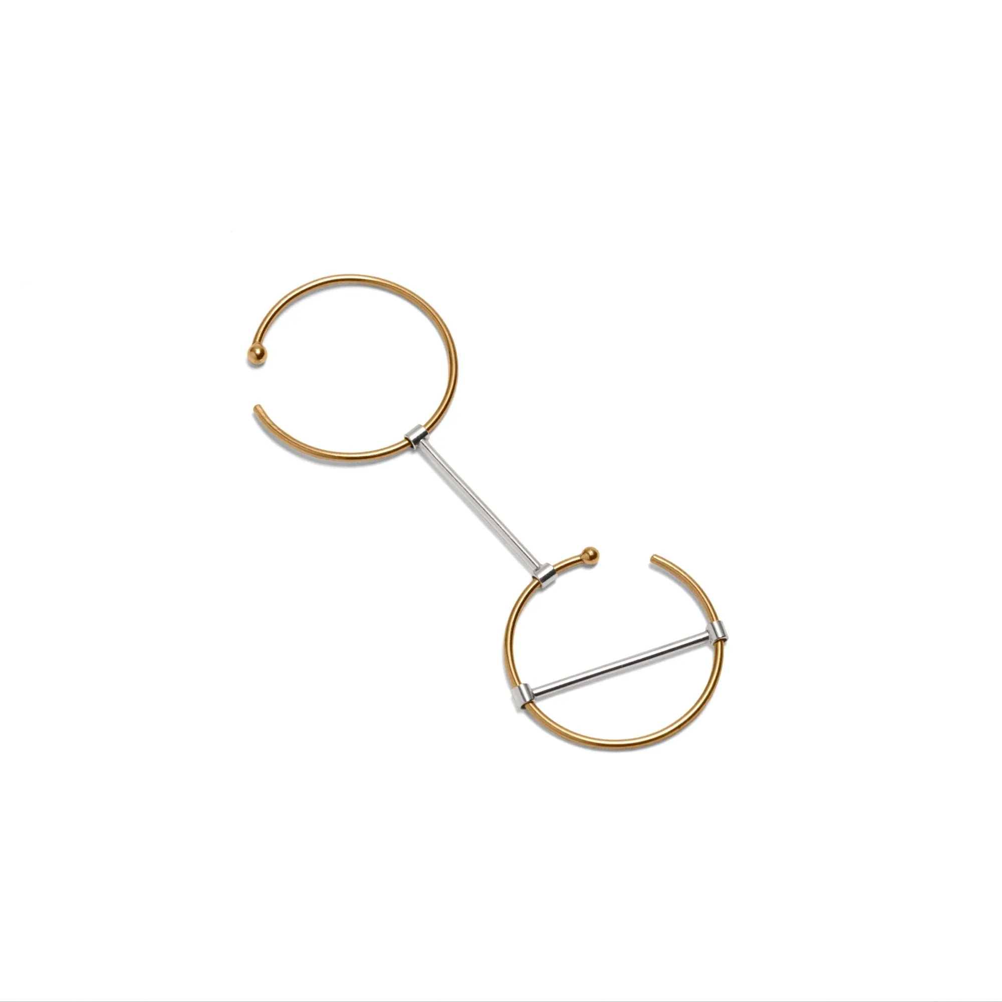 O1O1 earrings in 14K yellow gold and silver