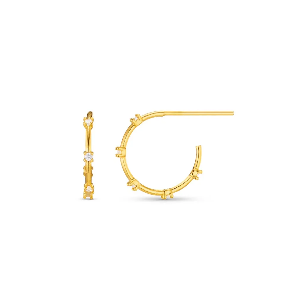 Orelia Gold Bamboo Hoop Earrings