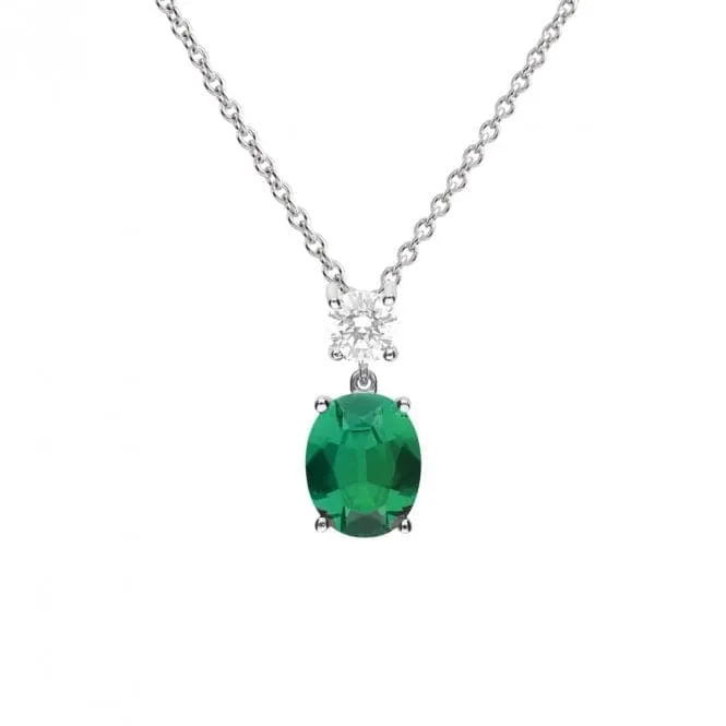 Oval Green Zirconia Drop Pendant P5113