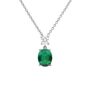 Oval Green Zirconia Drop Pendant P5113