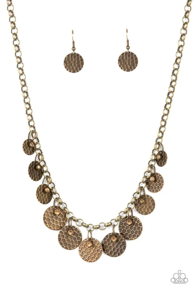 Paparazzi Necklace ~ Delightfully Dappled - Brass