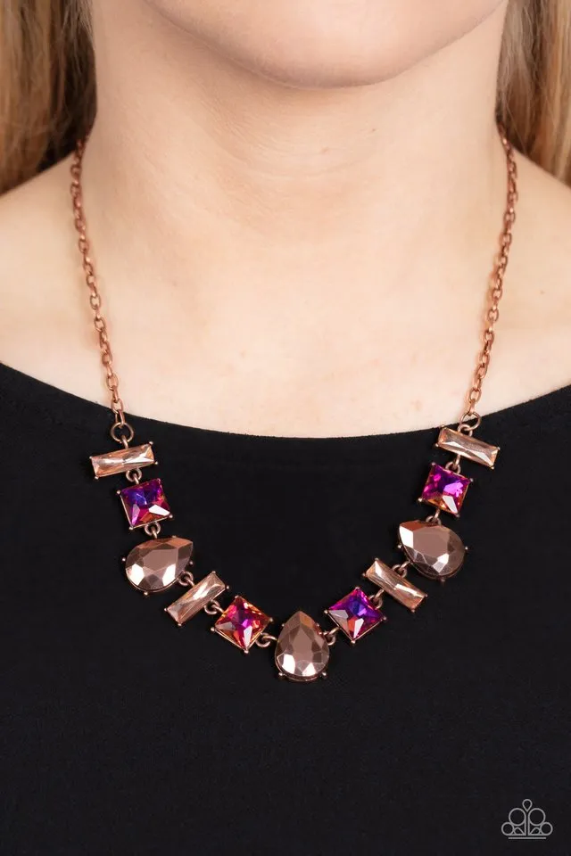 Paparazzi Necklace ~ Interstellar Ice - Copper