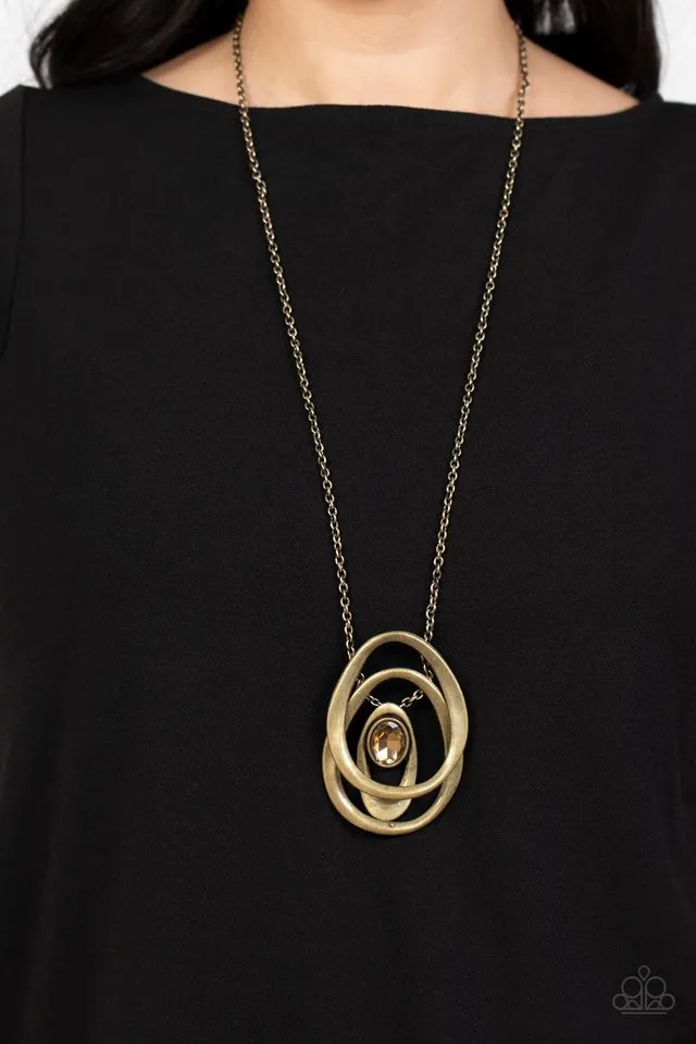 Paparazzi Necklace ~ Luminous Labyrinth - Brass