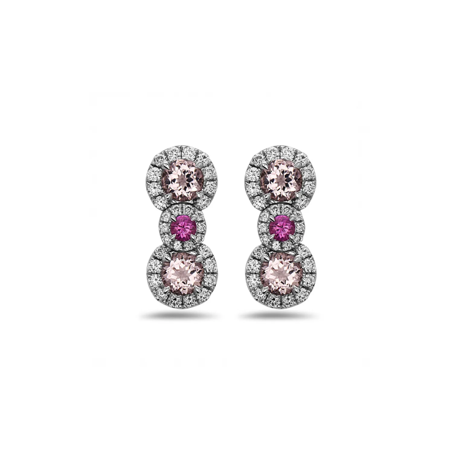 Pastel Diamond Triple Drop Earring