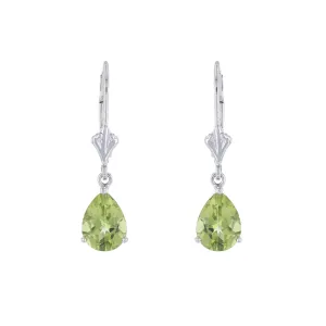 Pear Peridot Dangle Earrings