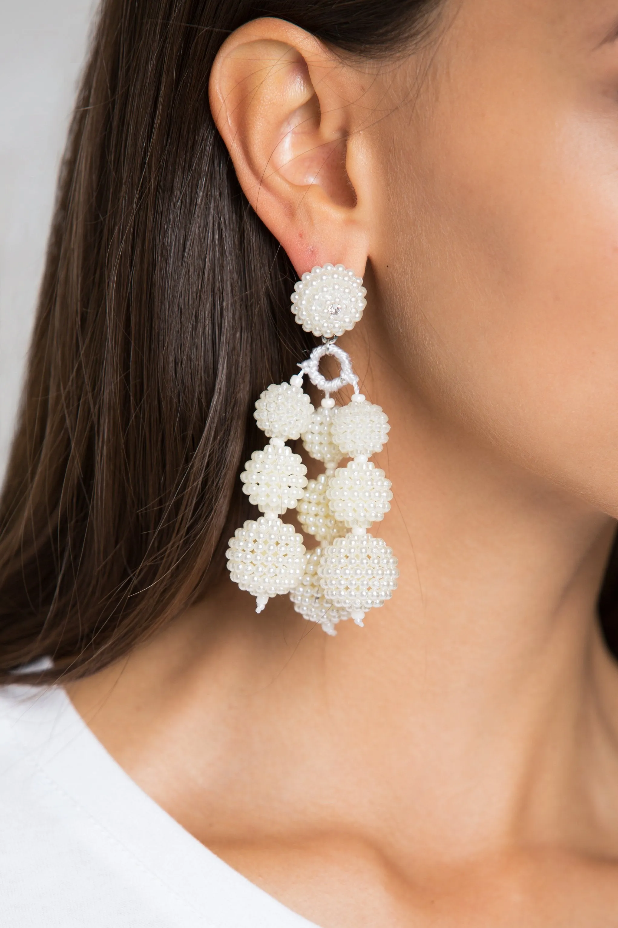 Pearl Caviar Ball Tiered Earrings