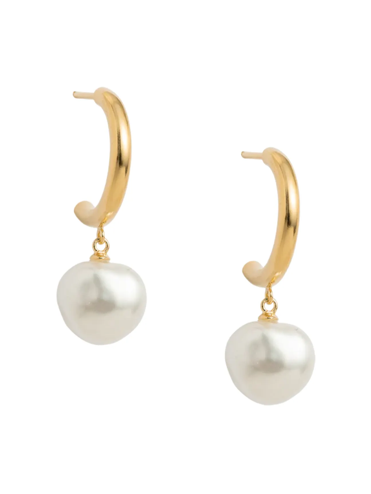 Pearl Drop Hoop Earrings