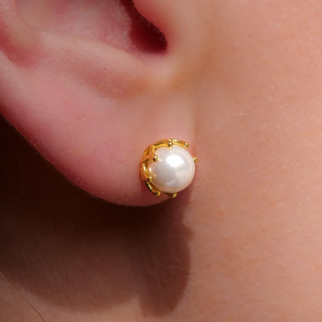 PEARL STUDS EARRINGS Gold