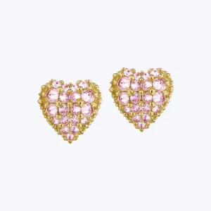 Pierce Your Heart Pink Sapphire Stud Earrings