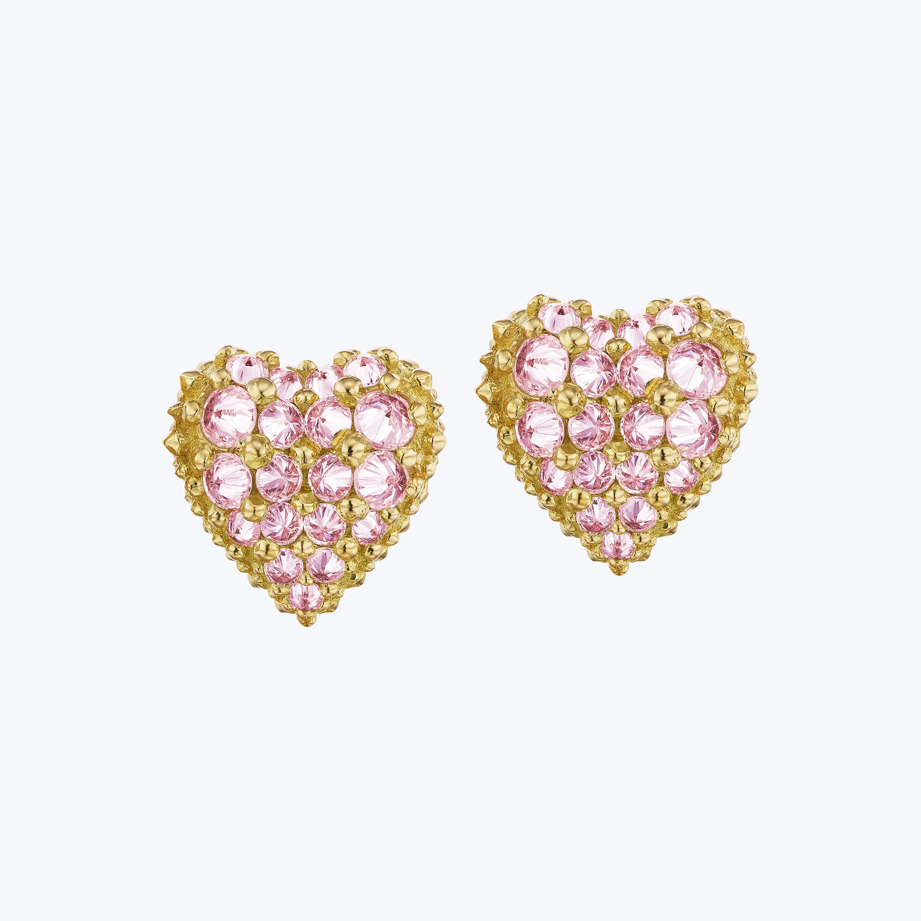 Pierce Your Heart Pink Sapphire Stud Earrings