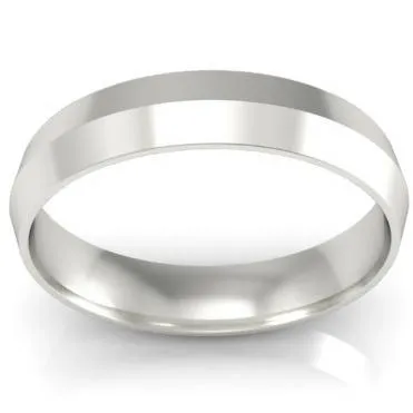 Plain Platinum Knife Edge Wedding Band 4mm