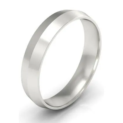 Plain Platinum Knife Edge Wedding Band 4mm