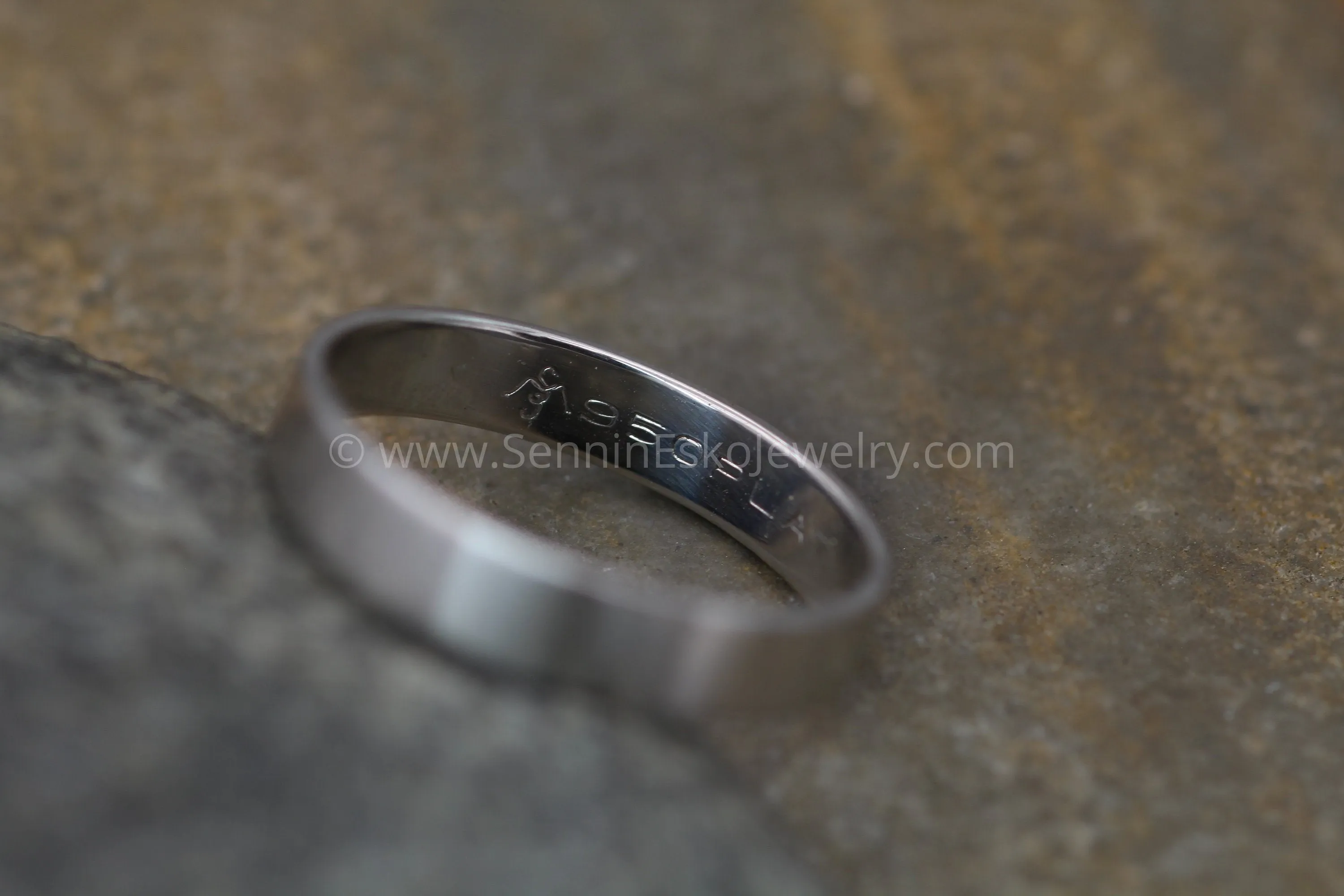 Platinum 4x1mm Flat Band - Matte Finish