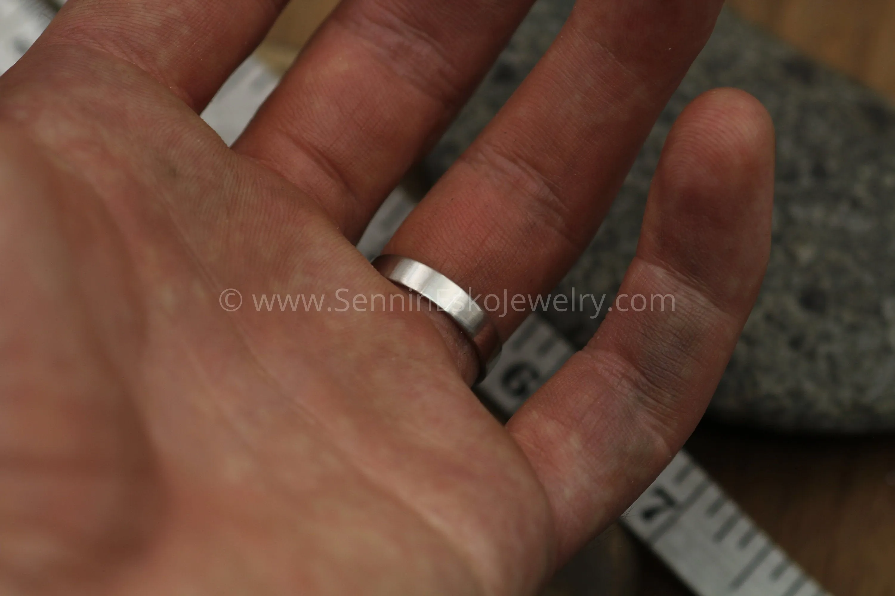 Platinum 4x1mm Flat Band - Matte Finish