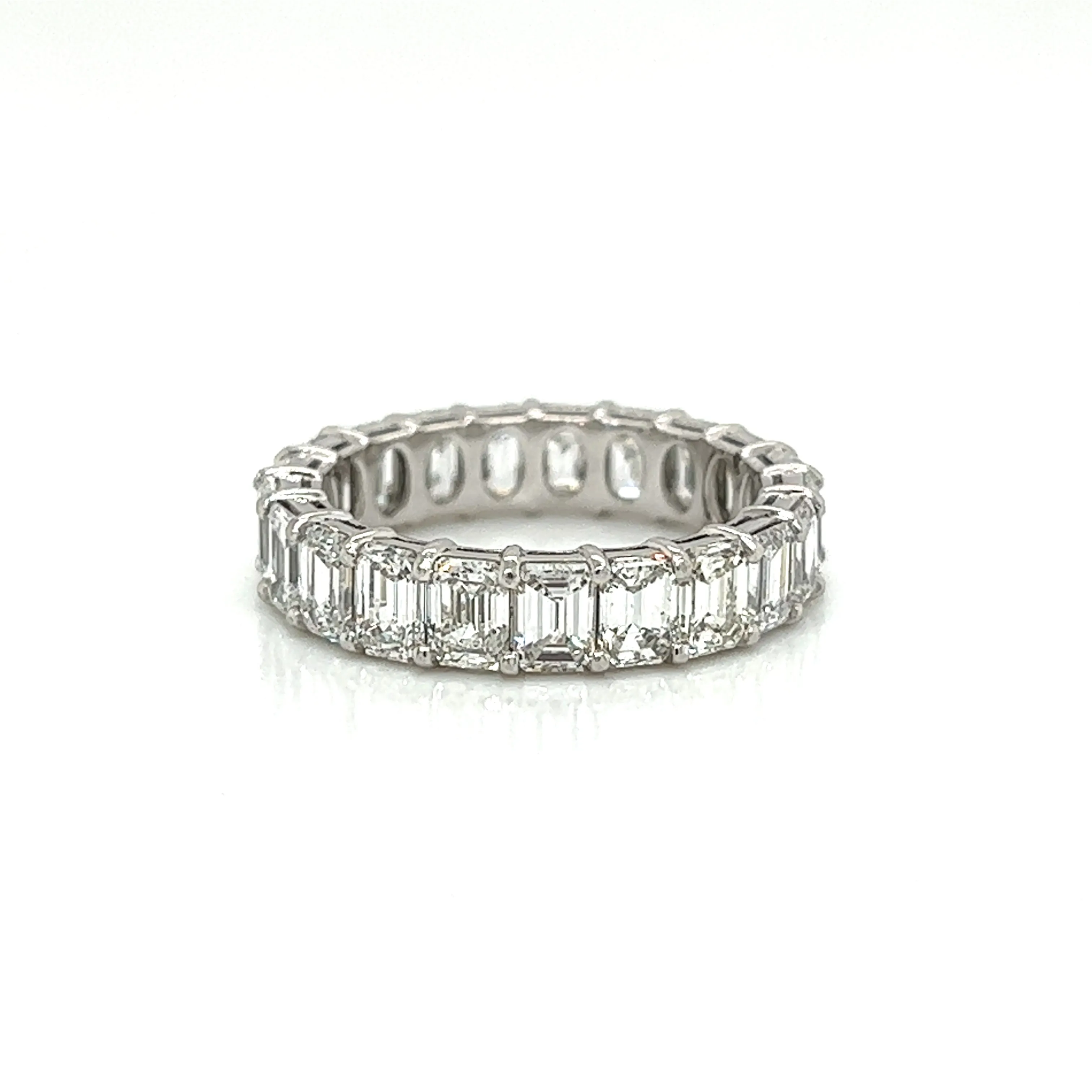 Platinum Emerald Cut Diamond Eternity Band