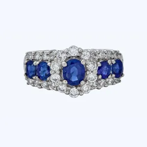 Platinum Sapphire Diamond Ring