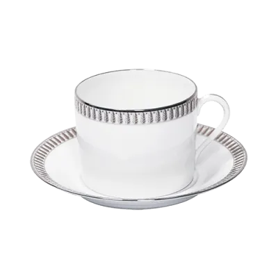 Plumes Platinum Cappuccino Cup & Saucer